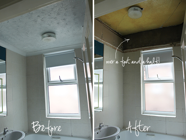 Operation Bathroom Remodel Removing A False Ceiling Swoon