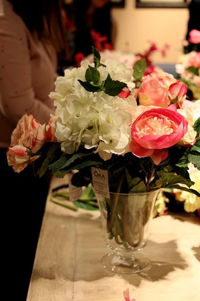 Faux flower arranging class at OKA Chelsea
