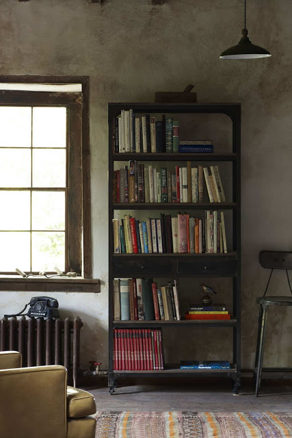 Industrial Chic:  Wheeled Iron Shelves