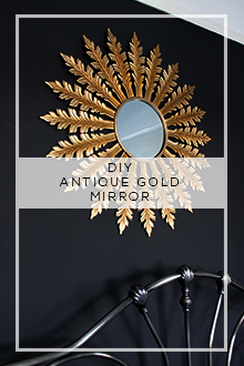 Cheap and Easy Before and After:  DIY Antique Gold Starburst Mirror