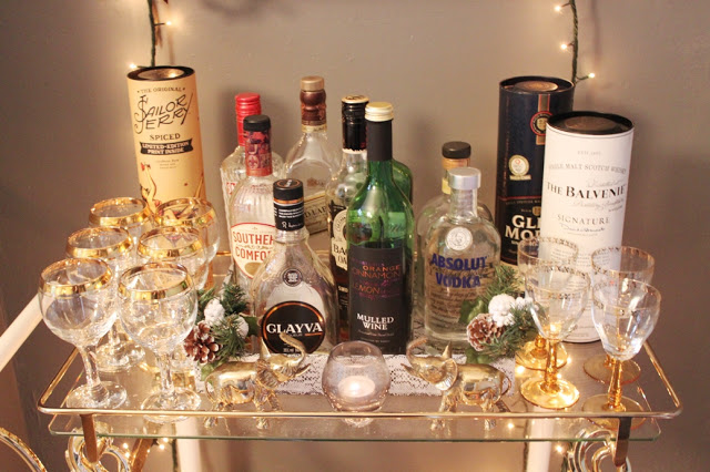 A Swoon Worthy Christmas Part 1:  The Vintage Bar Cart