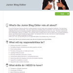 I’m hiring!! Junior Blog Editor on AO at Home Required!