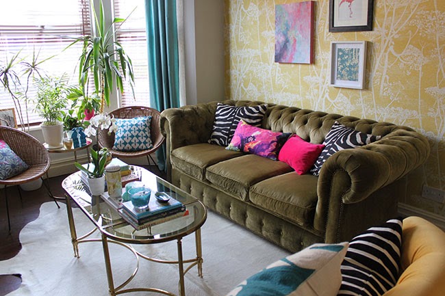 boho glam living room design