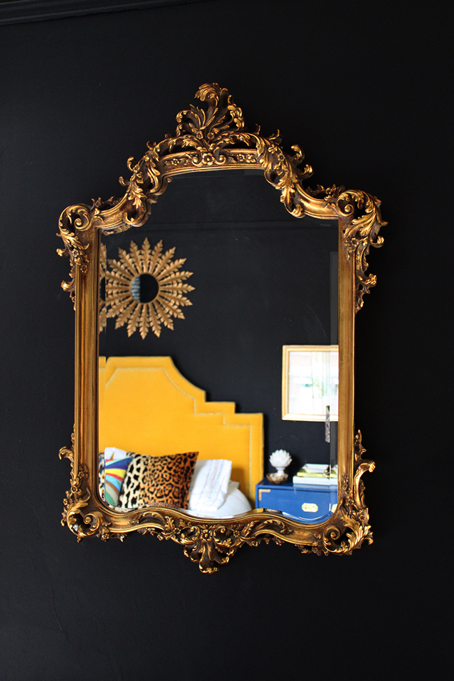 ornate mirror black bedroom