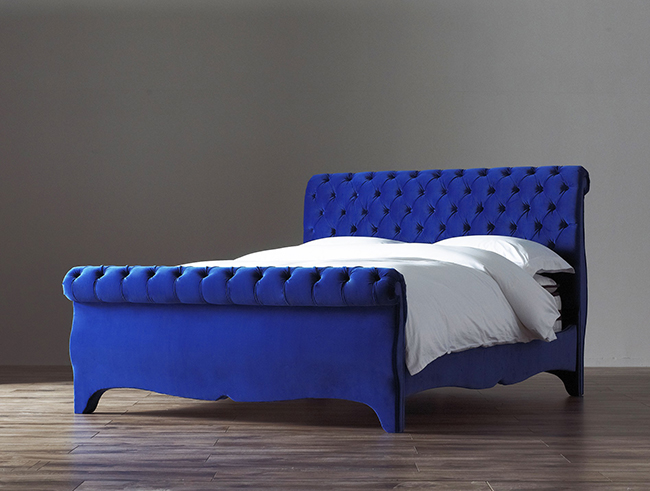 Sueno Blue Upholstered Bed