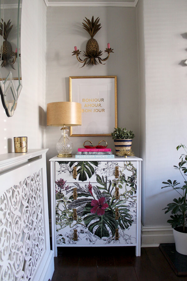 DIY Wallpapered Chest of Drawers Swoon Worthy