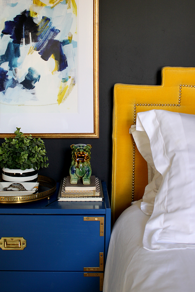 Swoon Worthy bedroom - blue ikea rast hack, minted art
