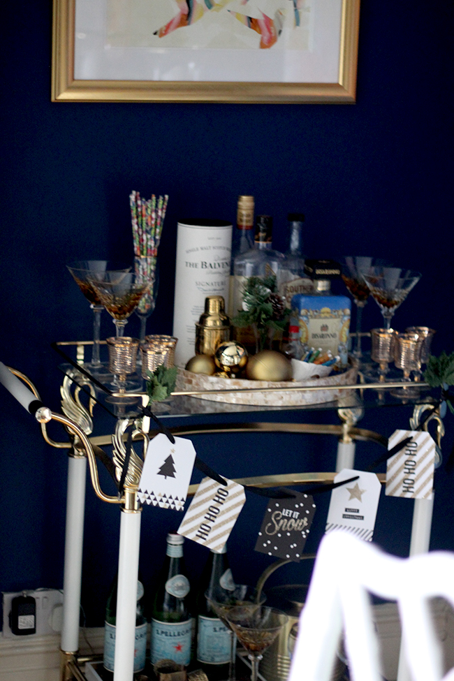 Swoon Worthy - Christmas Dining Room bar cart - see more at www.swoonworthy.co.uk 