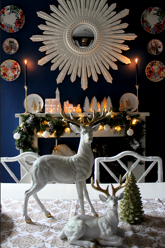 Swoon Worthy - Christmas Dining Room Table and Mantle - see more at www.swoonworthy.co.uk