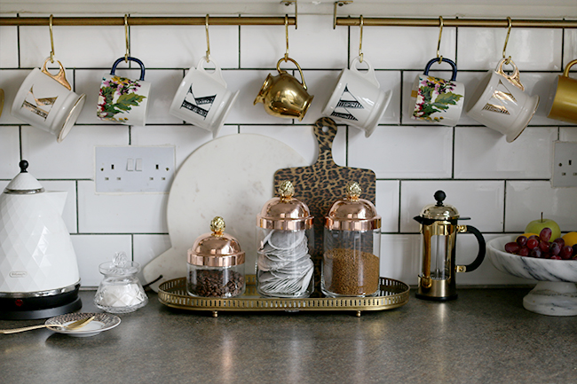 Ruffoni Glass and Copper Jars on my kitchen worktops