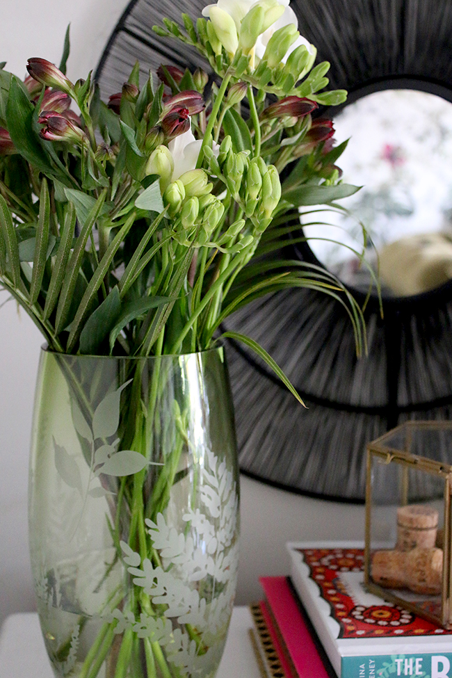 Sainsburys Botanical Range as styled by Swoon Worthy vase and black mirror