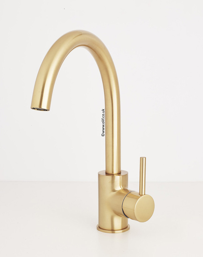 Cascata_Satin gold tap - see more on www.swoonworthy.co.uk