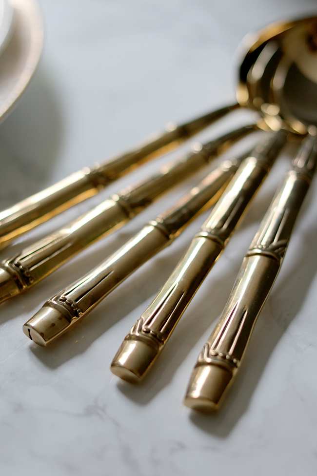 Gold Bamboo Cutlery