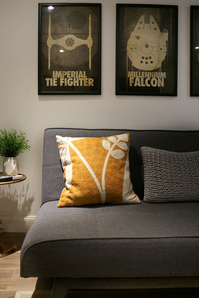 The man cave with star wars inspired prints