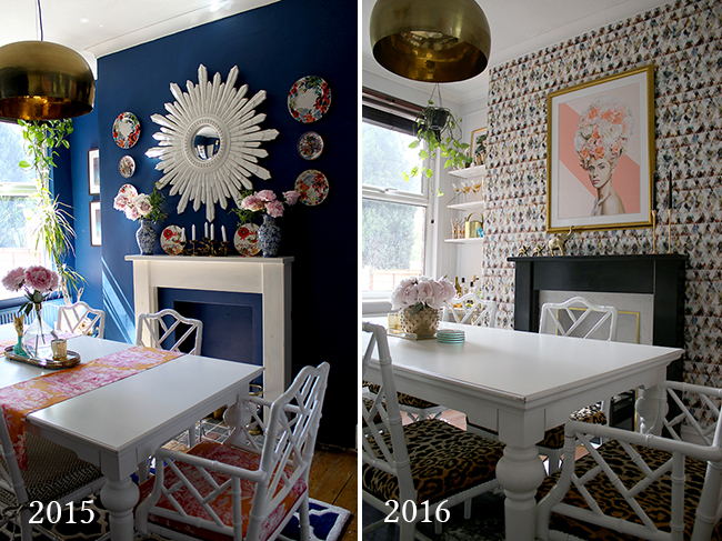 dining room colour before and after comparison