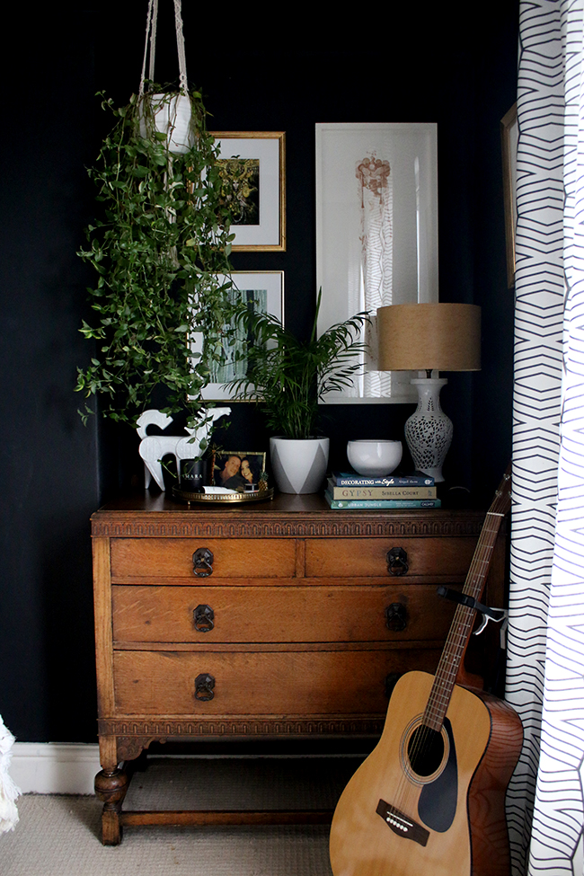 vintage chest of drawers with plants