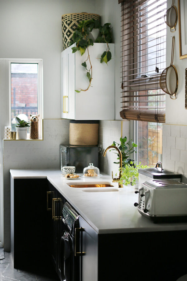The REVEAL of our Black White and Gold Kitchen Swoon Worthy