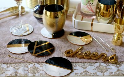 Glam Marble & Gold DIY Coasters
