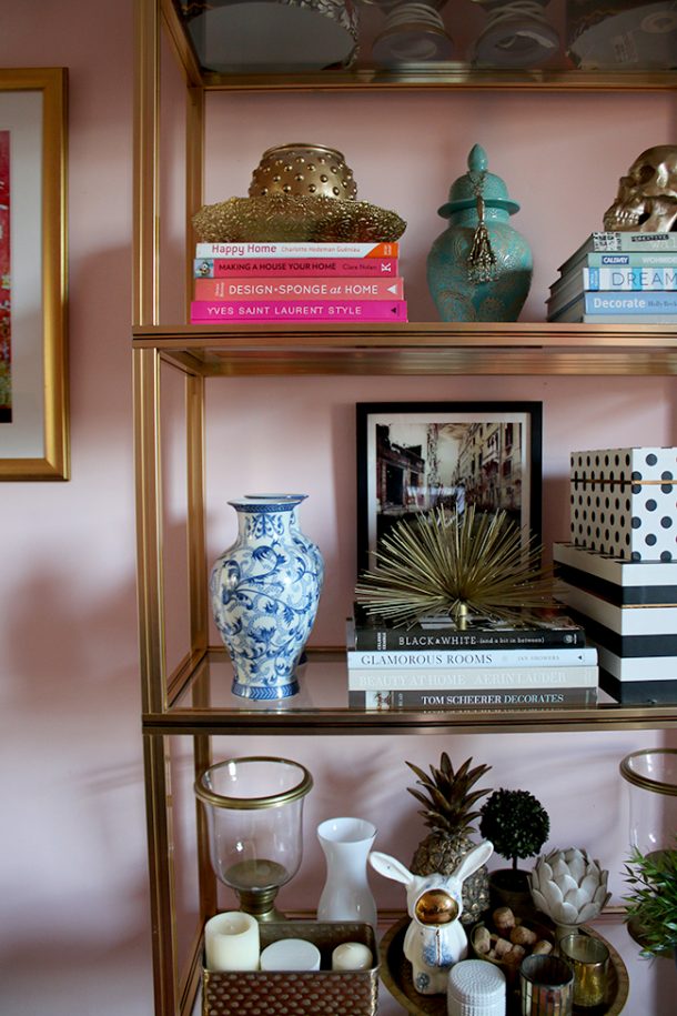 How I Got My Office Back! Gold Shelving Unit and Updates... Swoon Worthy