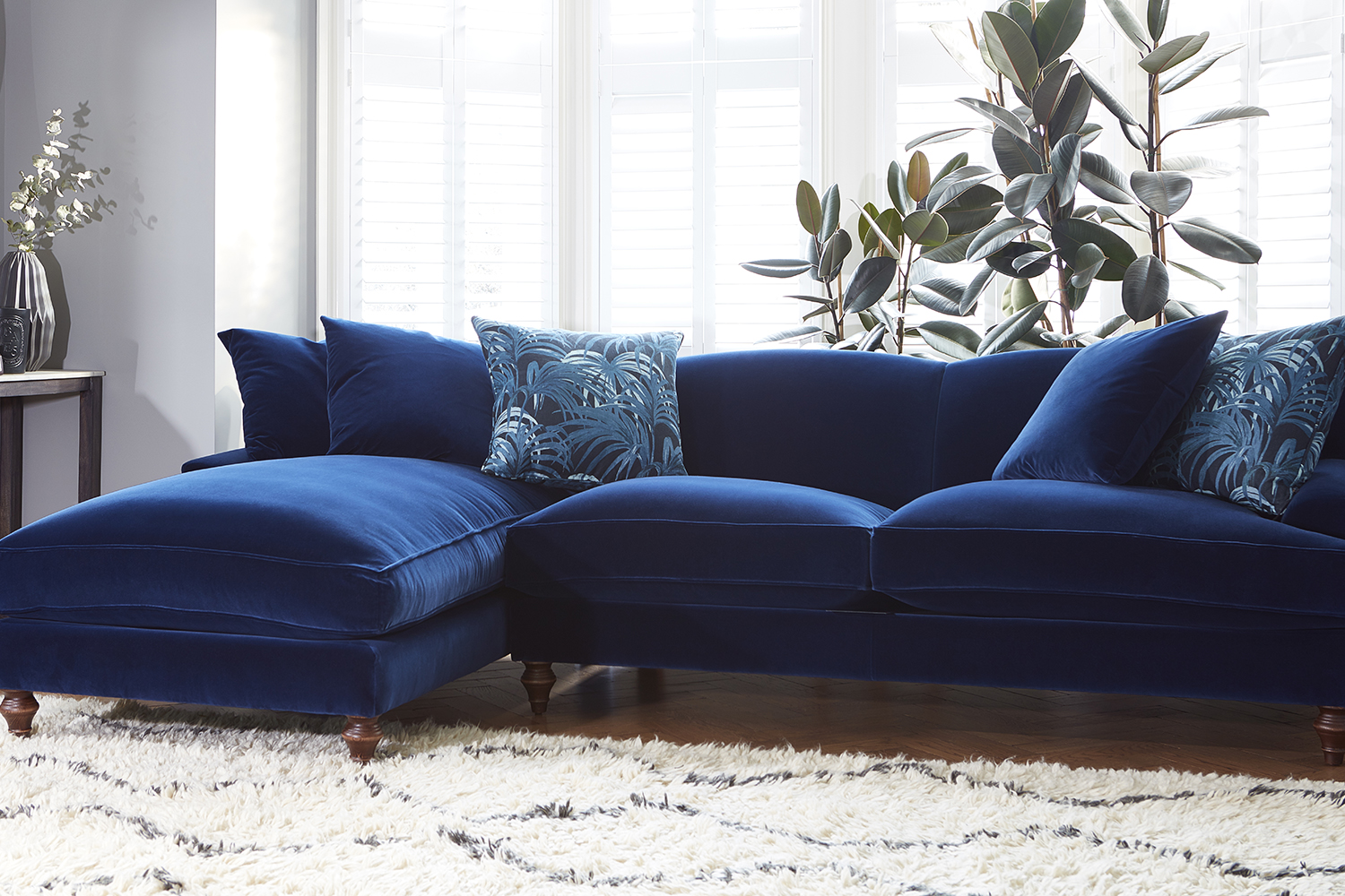 dark blue velvet sofa bed