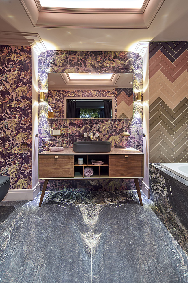 C.P. Hart and House of Hackney glam pink bathroom
