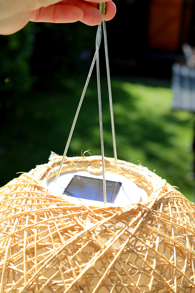 DIY Boho Inspired Bamboo Solar Lights Twine Ball Step 4