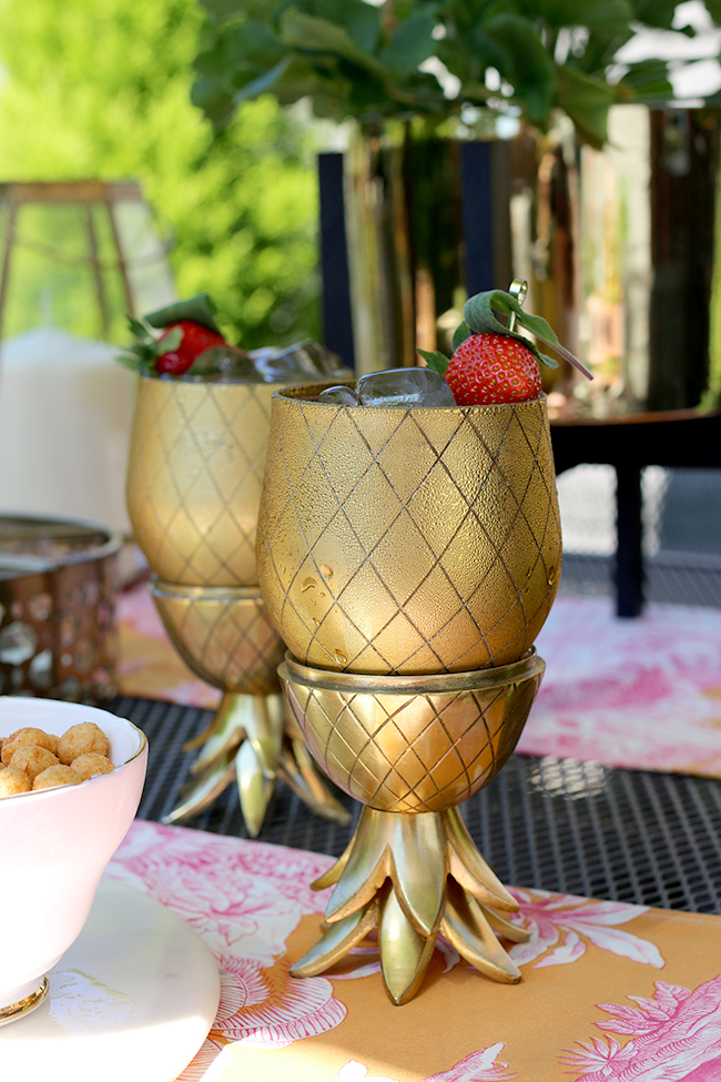 gold pineapple cocktail tumblers
