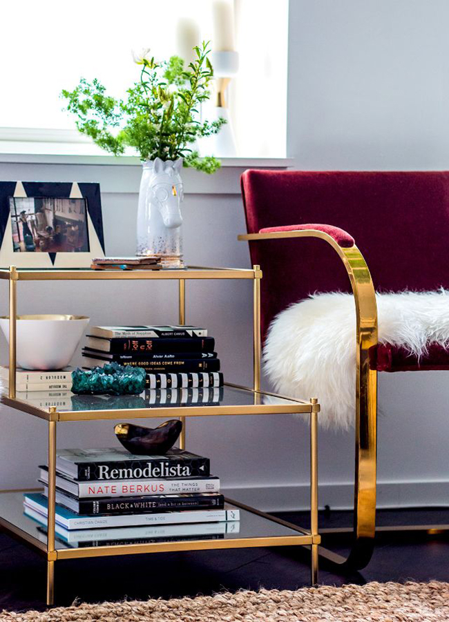 Gold accent table