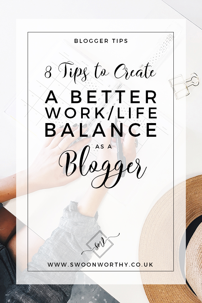 The life of a blogger or business owner is a busy one! If you're struggling to manage your time, check out my 8 tips to creating a better work/life balance.