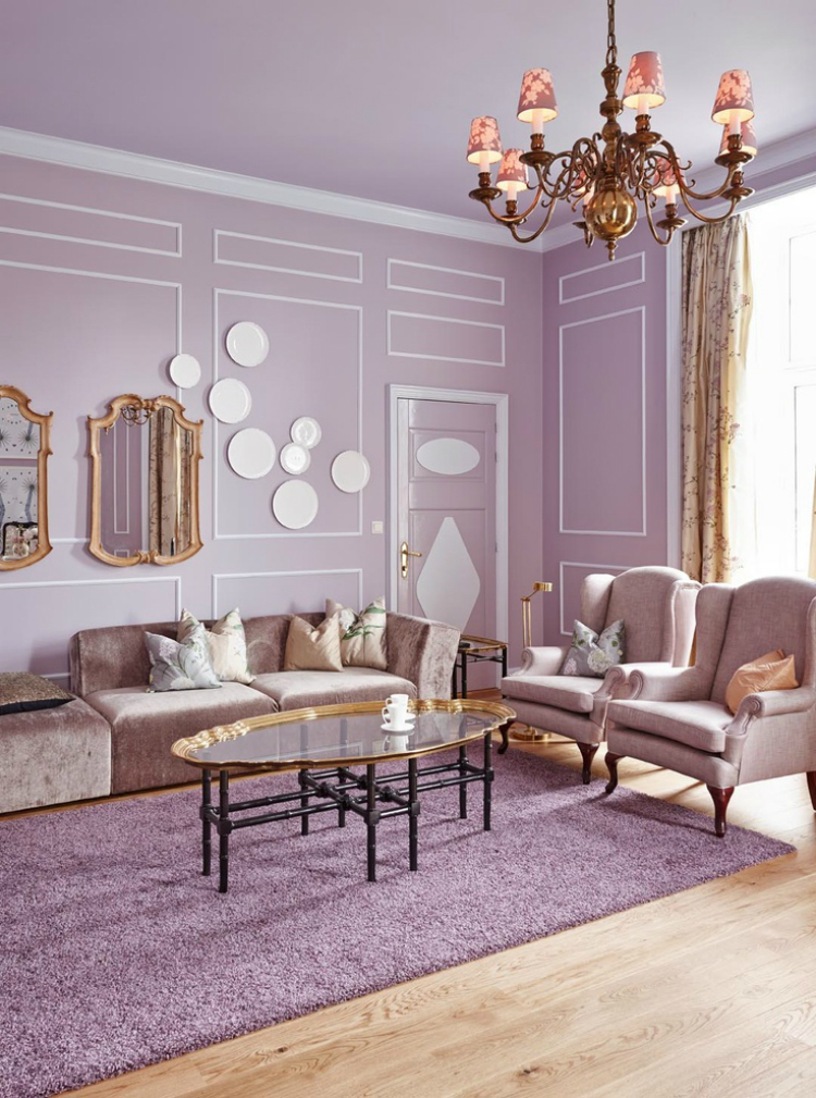 Lilac and gold room