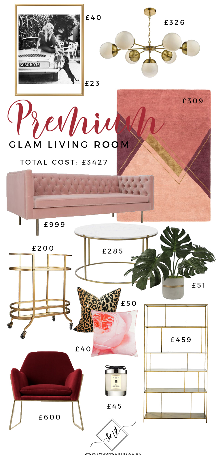 Premium Glam Living Room under £3500