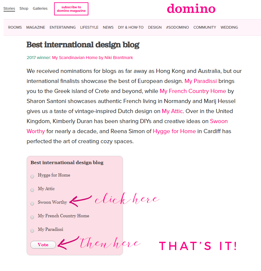 Vote Now for Your Favorite Design Blogs – domino