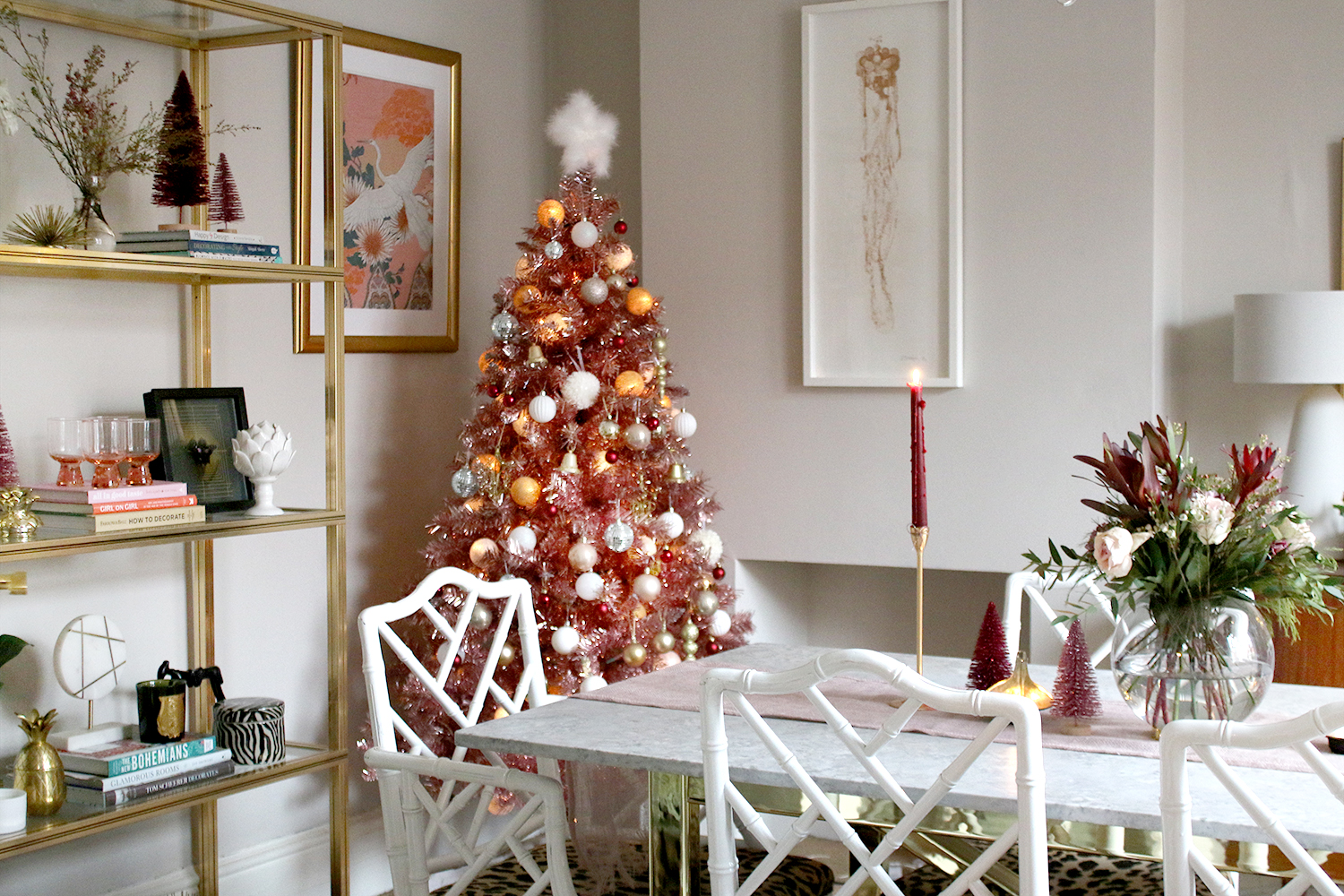 My Christmas Dining Room (and a Pink Christmas Tree!) Swoon Worthy