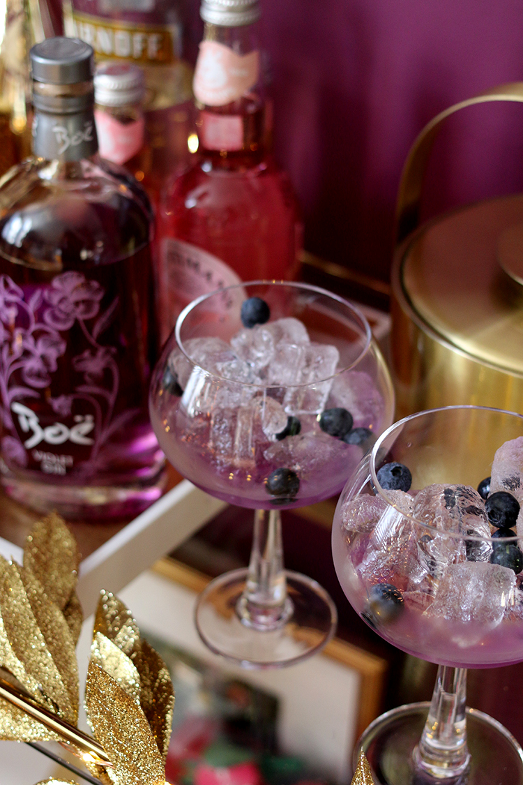 Boe gin violet purple drink