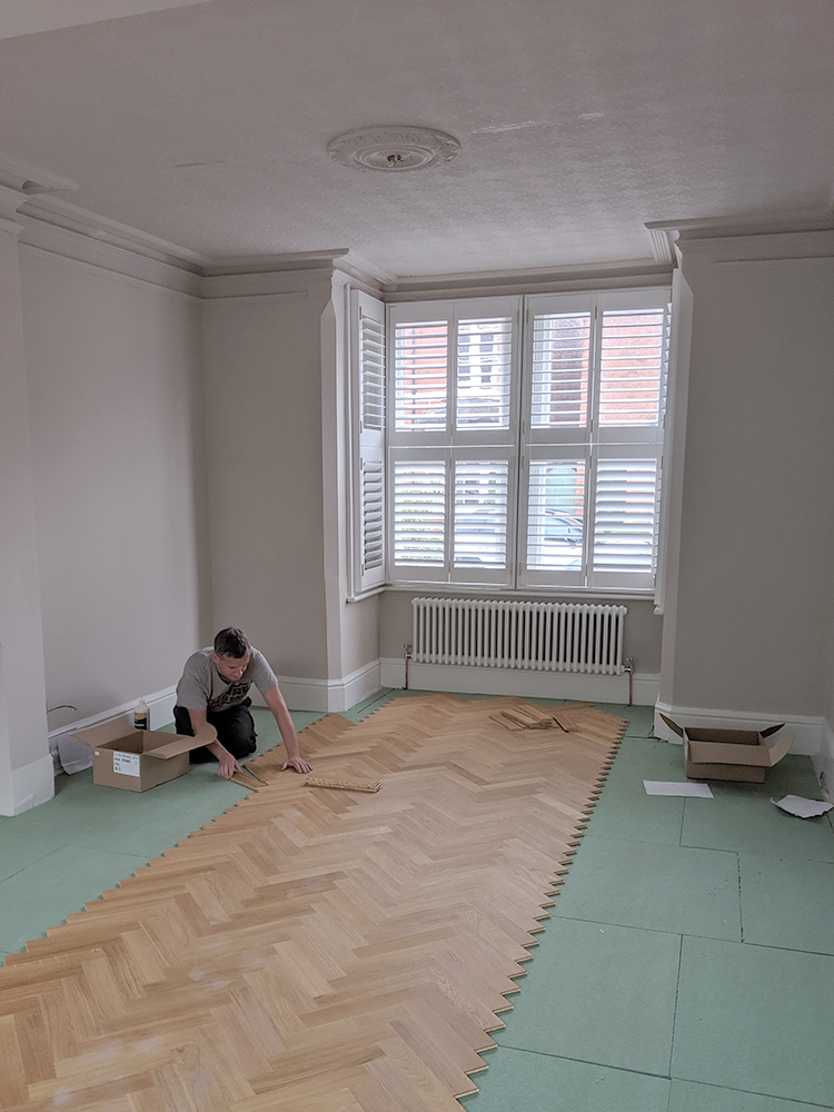Laying Engineered Oak Parquet Flooring, How To Start Laying Parquet Flooring
