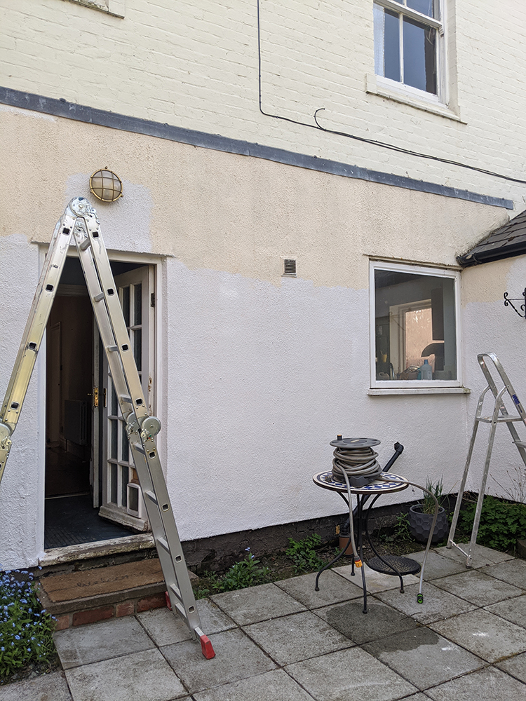 painting the back of the house