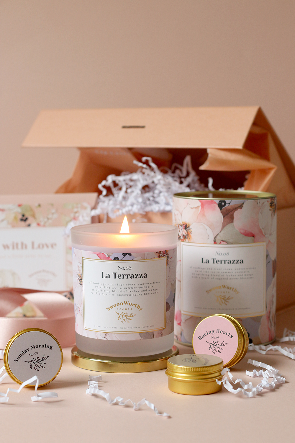Swoon Worthy Scents single candle and tealights gift box