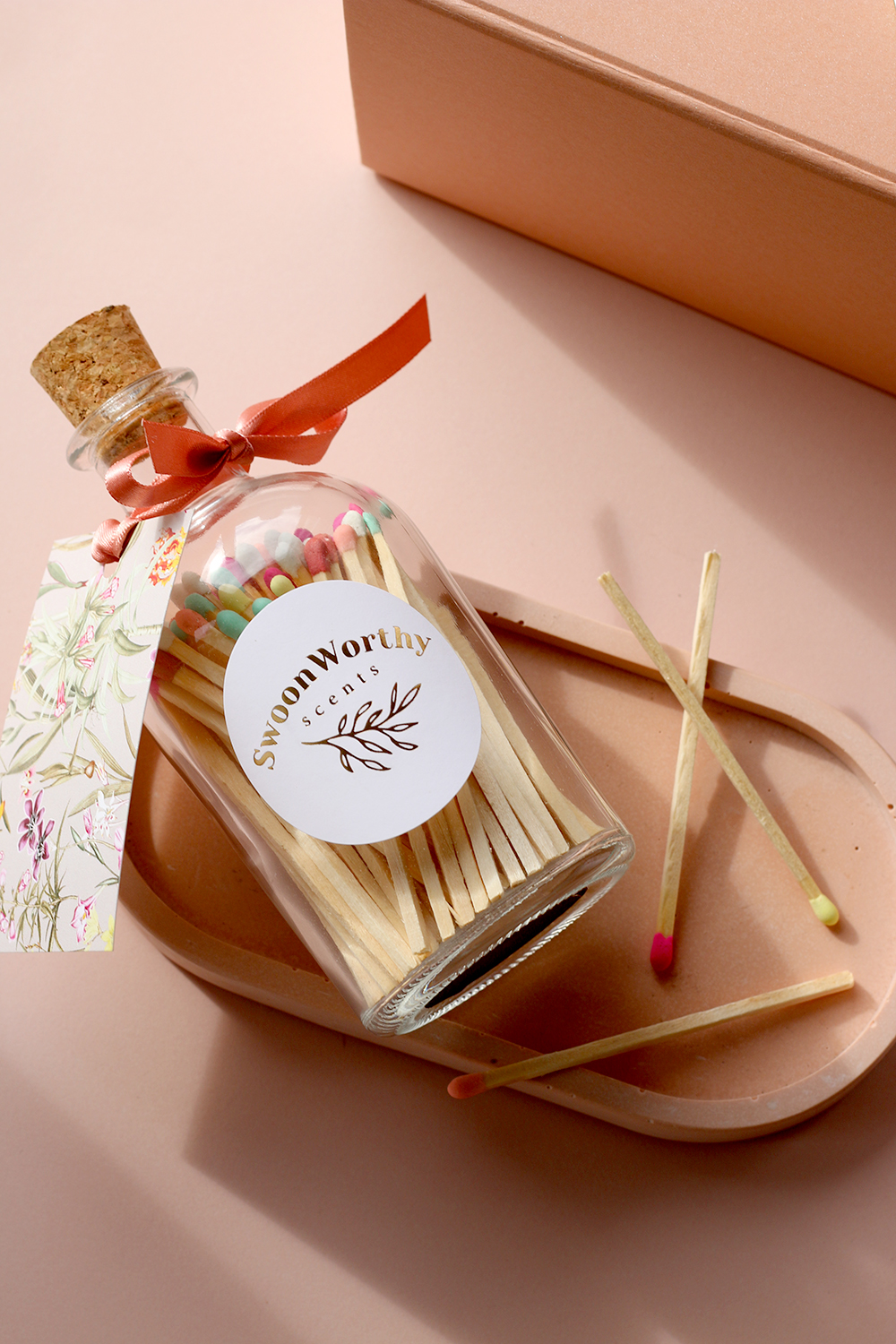 Match bottle with rainbow matches from Swoon Worthy Scents