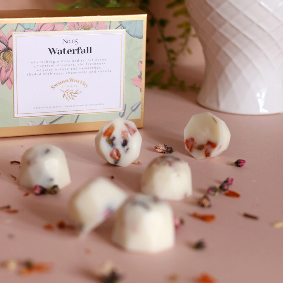 Waterfall orange osmanthus sage and chamomile scented wax melts