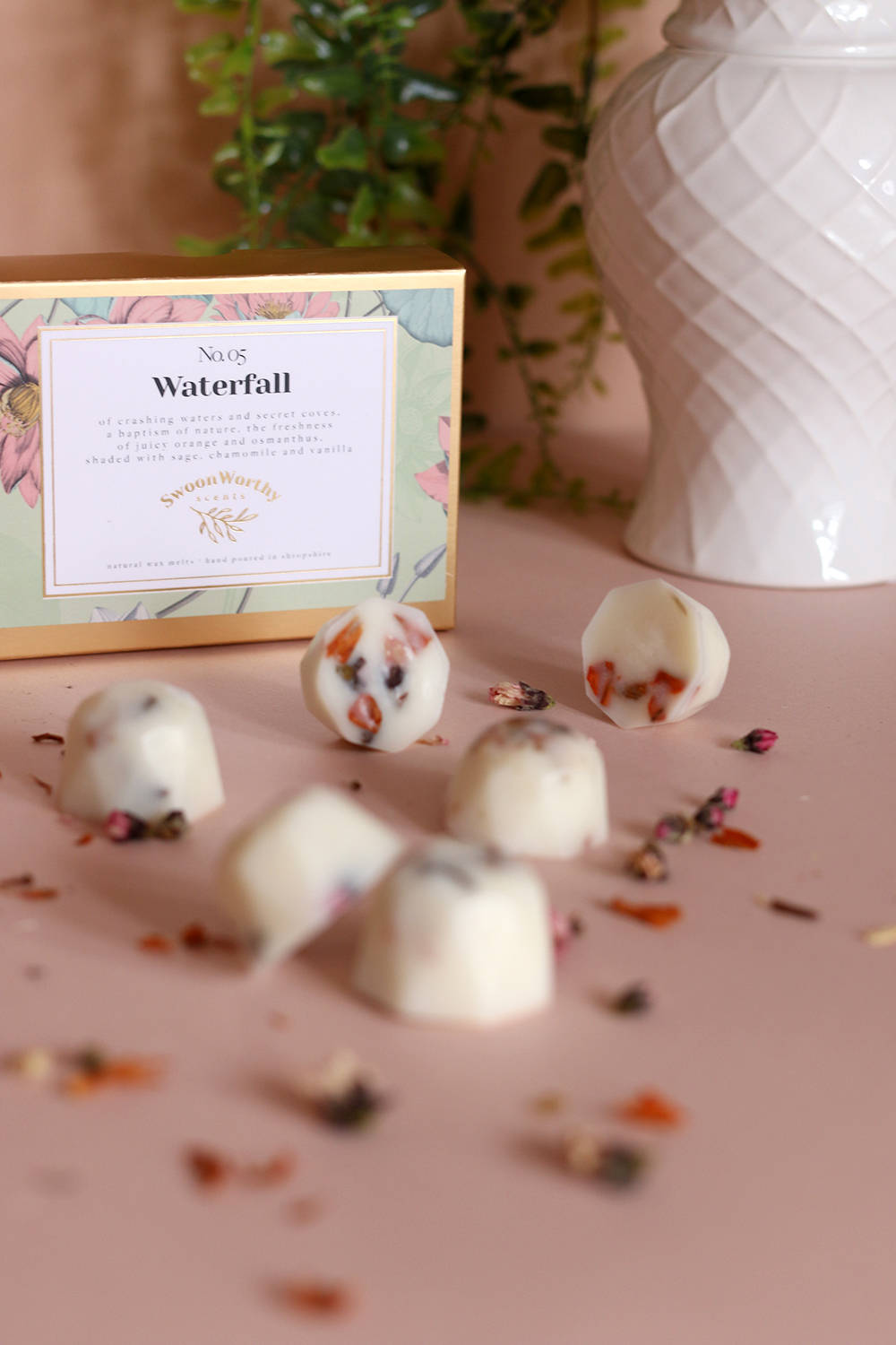 Waterfall orange osmanthus sage and chamomile scented wax melts